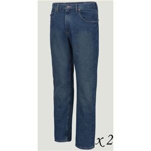 2 Pairs Red Kap Men's Dura-Kap Flex Work Jeans Style #PD90 - Med Wash - 36x32